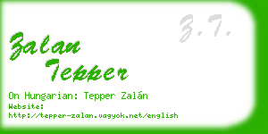 zalan tepper business card